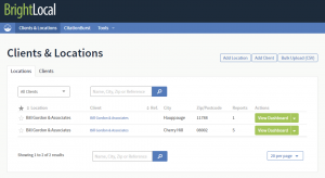 Brightlocal ranking dashboard